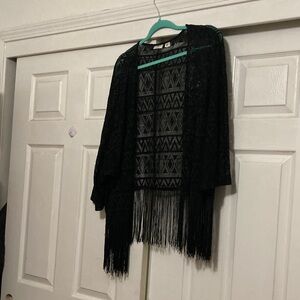 Black Fringe Women's overpiece